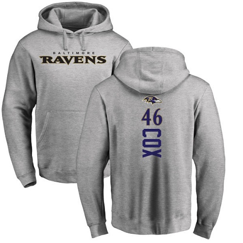 Men Baltimore Ravens Ash Morgan Cox Backer NFL Football #46 Pullover Hoodie Sweatshirt->baltimore ravens->NFL Jersey